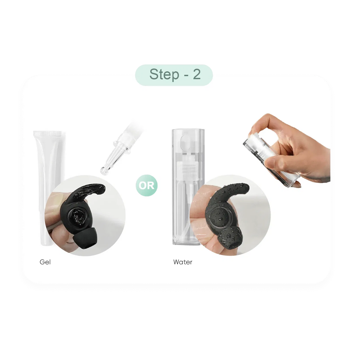 Step 2: Moisten the ZenoWell earpiece electrodes