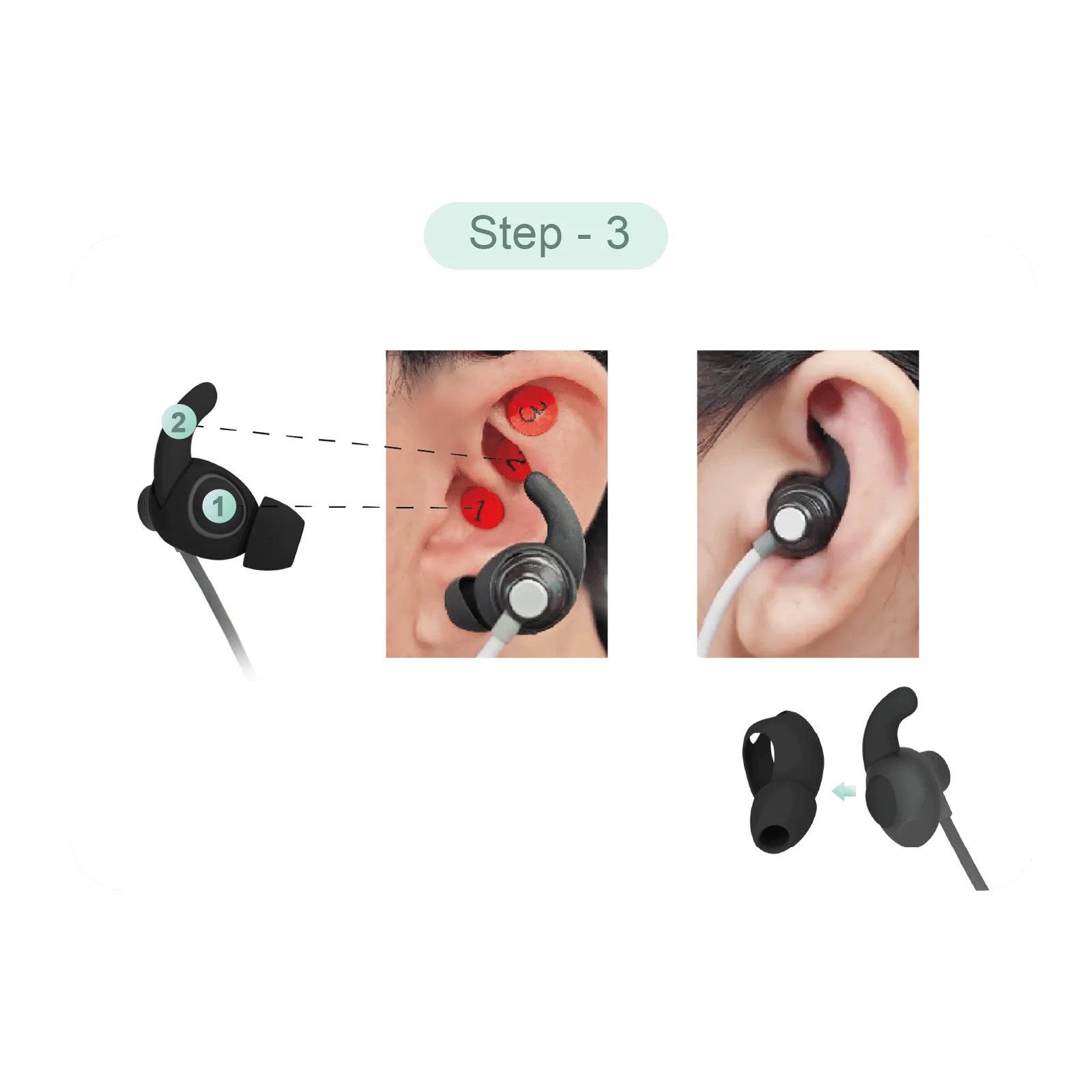 Step 3: Properly fit the ZenoWell earpiece in the left ear