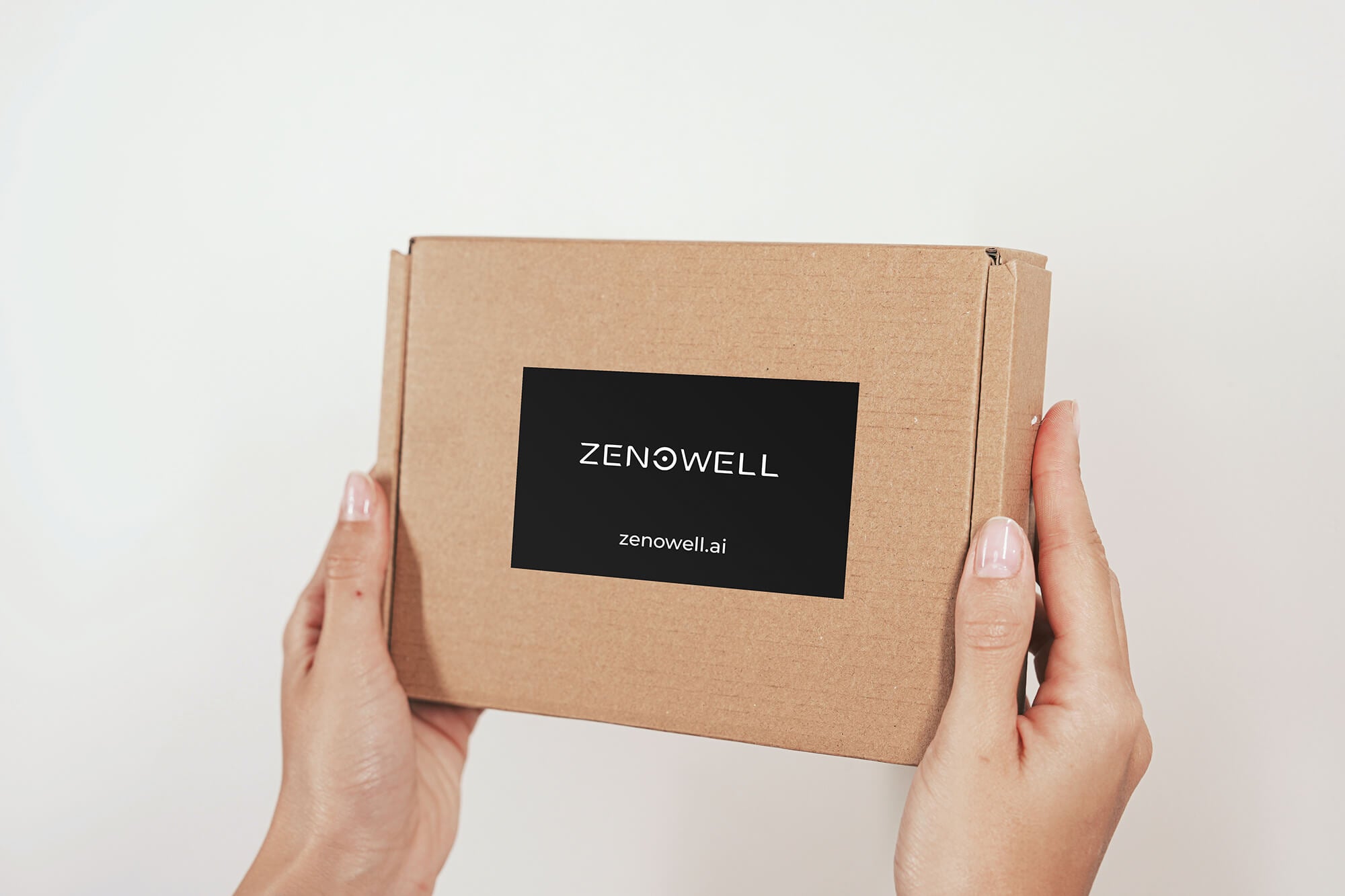 ZenoWell Gel Pack - Product box held by hands, featuring the ZenoWell logo, showcasing the brand’s health and wellness technology.