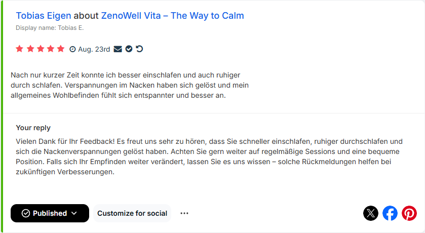 Tobias Eigen body pain testimonial screenshot