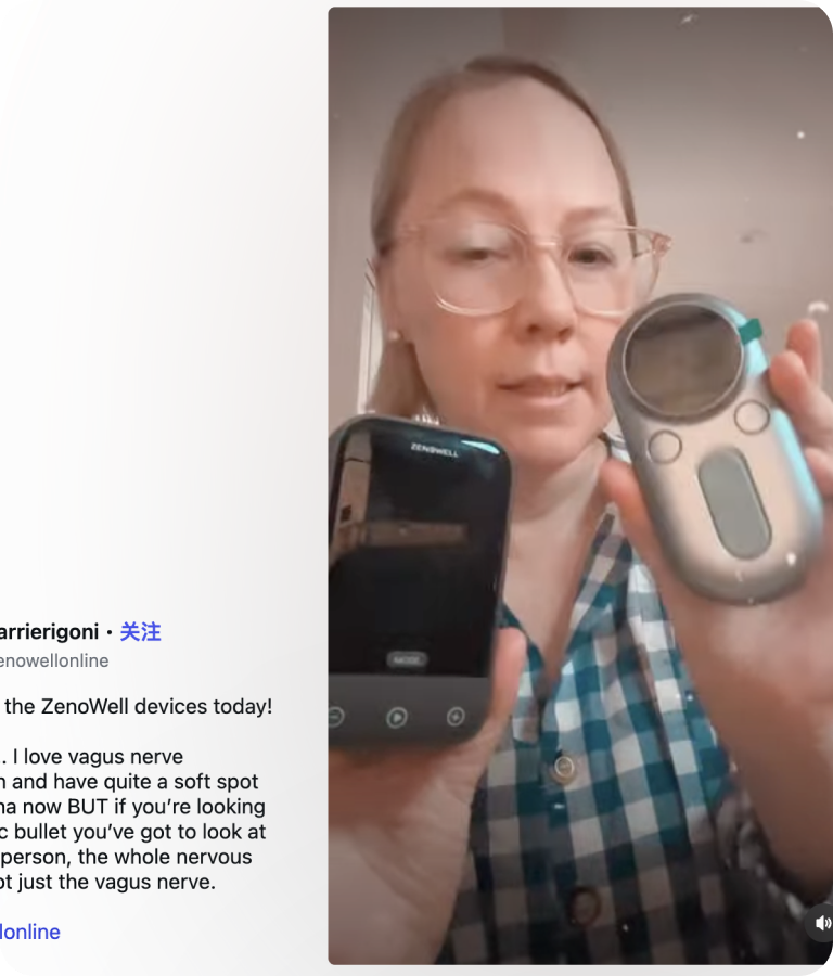 Creator holding a ZenoWell device
