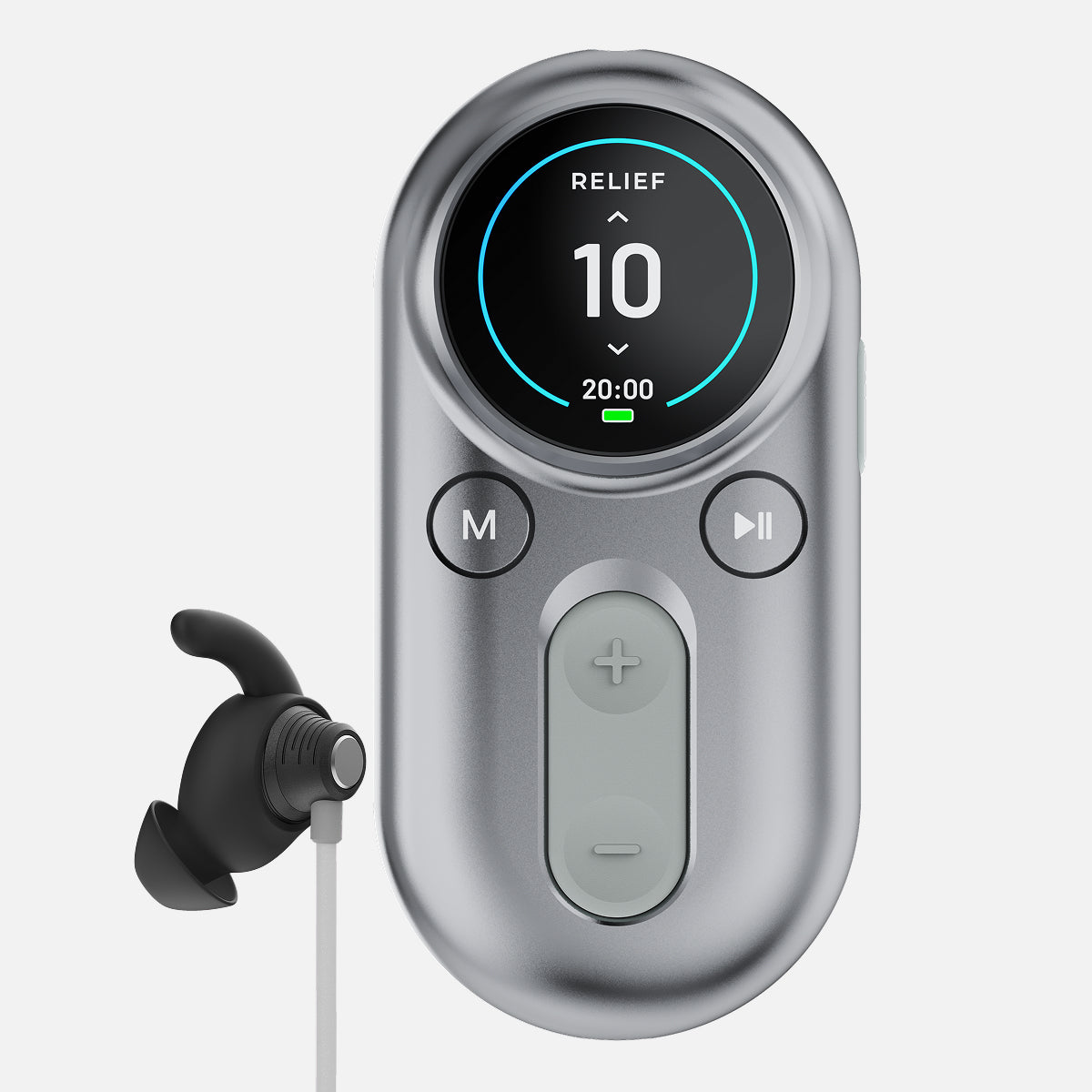ZenoWell Luna(Gray) non-invasive vagus nerve stimulation device with handheld controller and earpiece，designed for improving sleep quality and relaxation